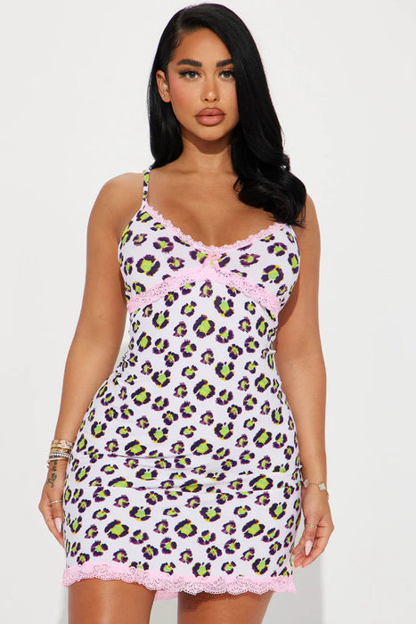 FASHIONNOVA Vestido Wild Child PJ Cami Sleep - Leopardo