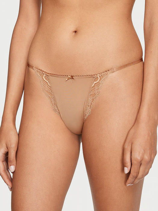 Victoria's Secret Braguita de bikini mini tanga lisa y de encaje
