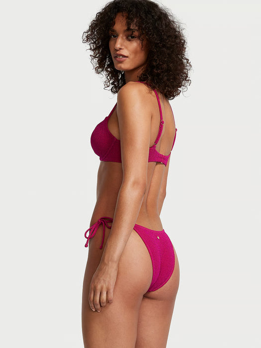 Victoria's Secret Braguita de bikini brasileña brillante con lazos laterales