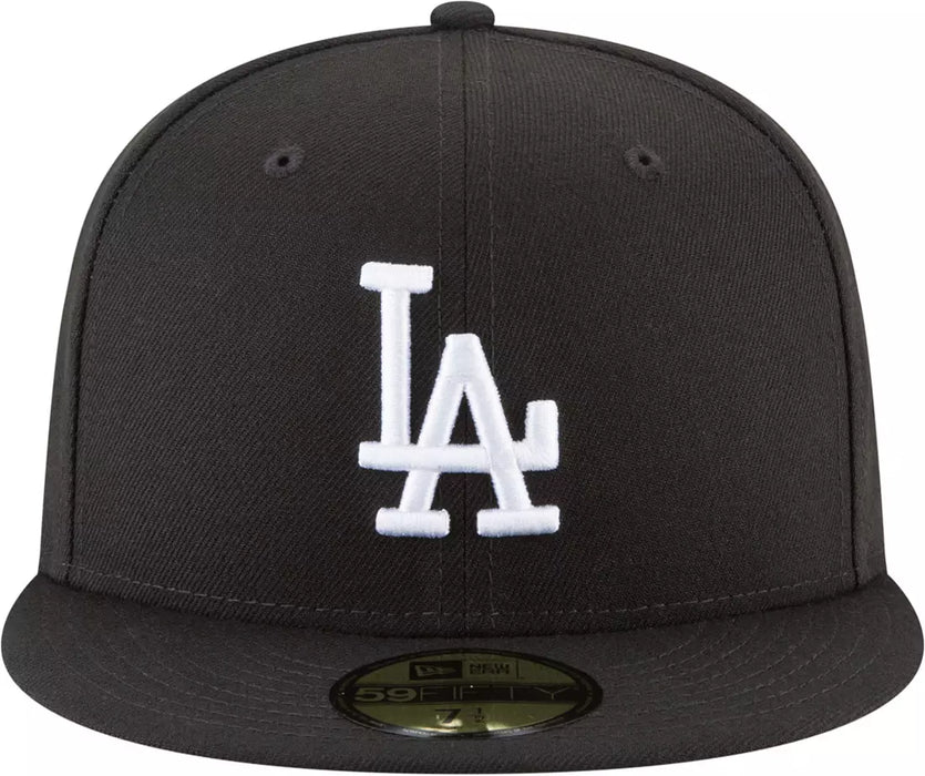 Gorra New Era Adult Los Angeles Dodgers Basic 59FIFTY en Blanco y Negro