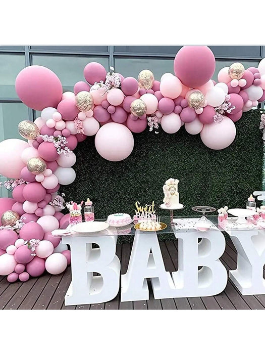 Shein Kit de arco de guirnalda de flores de globos rosas de 113 piezas