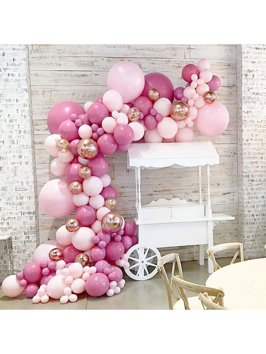 Shein Kit de arco de guirnalda de flores de globos rosas de 113 piezas