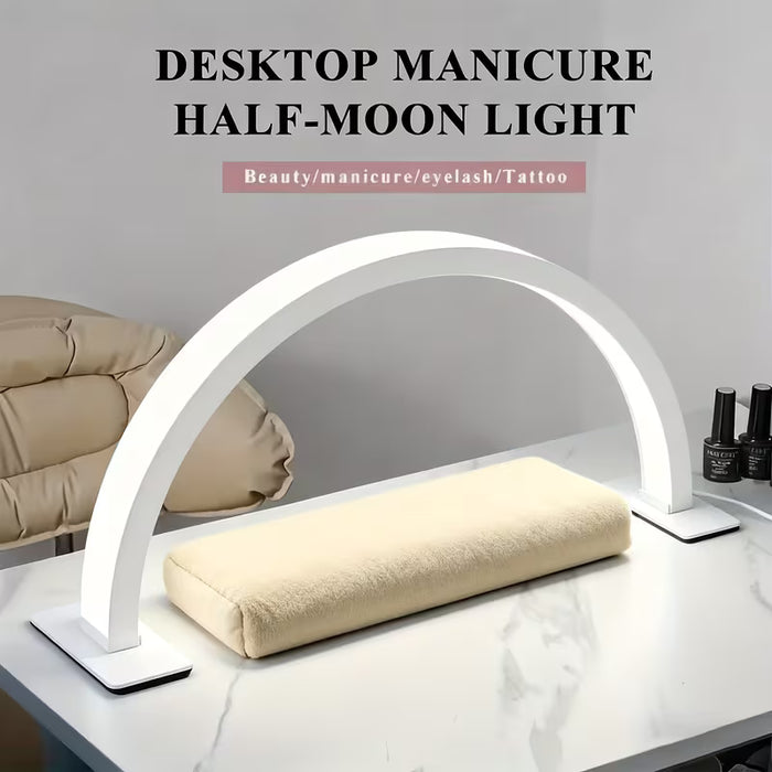 1 Lámpara LED de Uñas en Cuarto de Luna con 3 Modos de Color y Brillo Regulable, Lámpara de Uñas