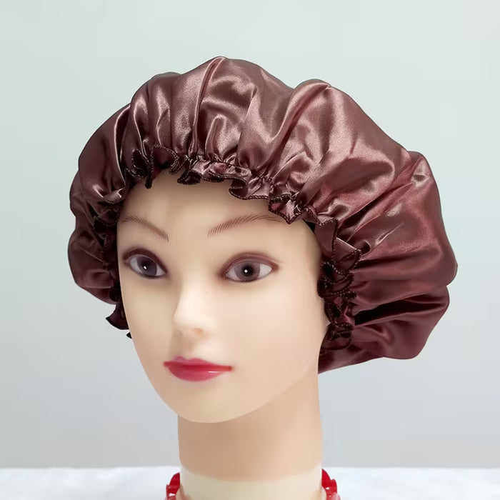 Gorro de dormir de satén para mujer, elástico para proteger el cabello