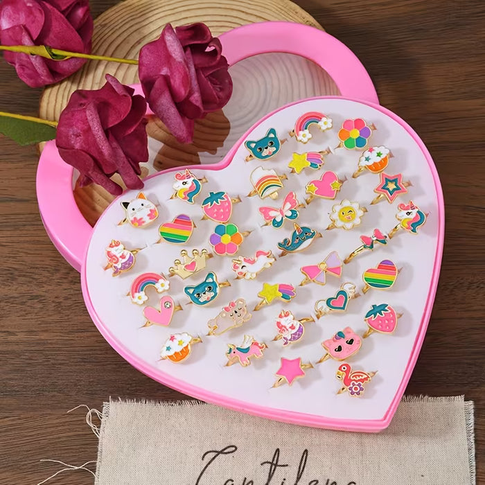 36 Piezas de Anillos de Princesita Lindos y Divertidos