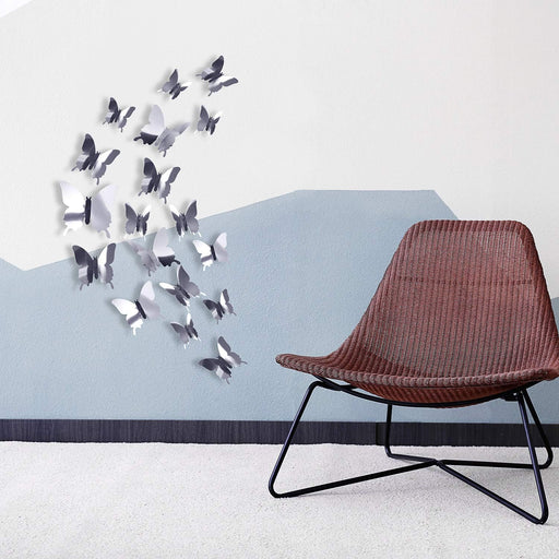 12 calcomanías 3D, espejadas, de mariposa, adhesivos para pared - Quierox - Tienda Online