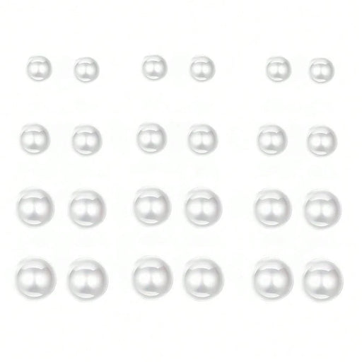 12 pares de aretes de perla para mujer, de acero inoxidable, hipoalergénicos, de imitación de perla blanca, 2 tamaños - Quierox - Tienda Online