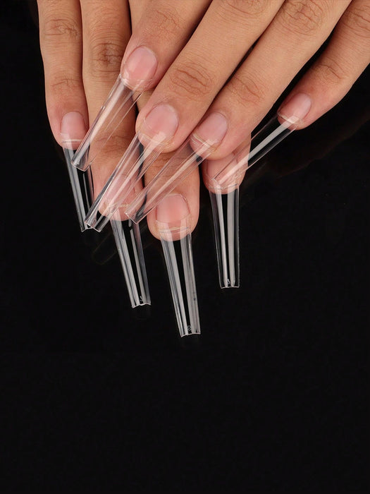 120 piezas/bolsa de puntas de uñas postizas cuadradas largas con forma de ataúd - Quierox - Tienda Online