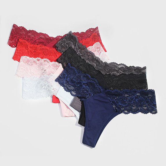 Braguitas de mujer, transpirables, con encaje, forma triangular, con bordado floral