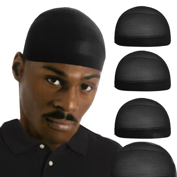 4pcs Gorros de Peluca Negros para Mujeres u Hombres