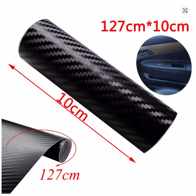 127cmX10cm 3D fibra de carbono vinilo revestimiento para coche rollo de película pegatina - Quierox - Tienda Online
