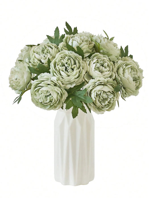 Shein 6 piezas de flores de peonía artificiales
