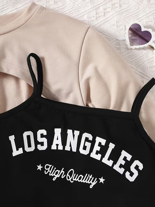 Conjunto de tres piezas para exteriores de primavera y otoño para niñas
