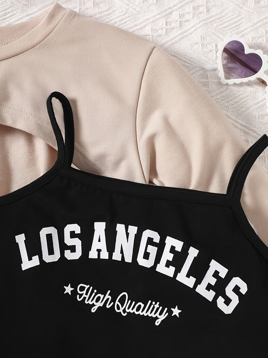 Conjunto de 3 piezas para niñas de primavera y otoño para exteriores
