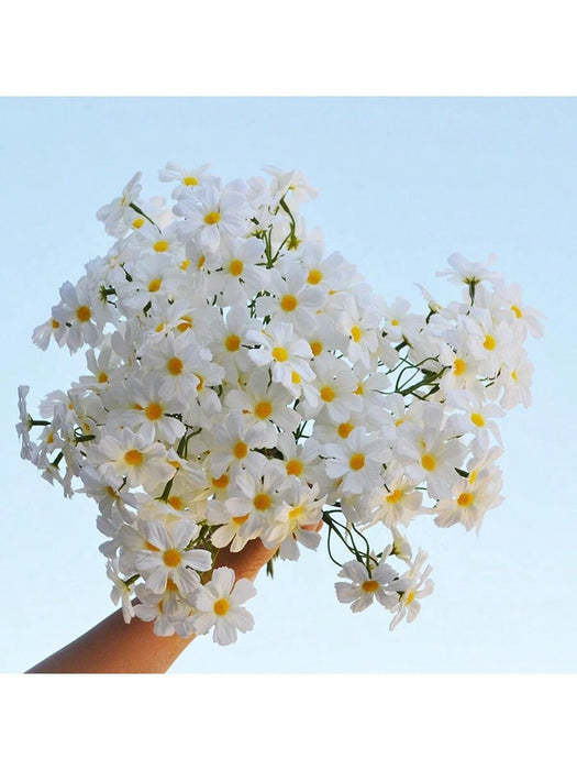 12pcs Pequeñas margaritas blancas artificiales, silvestres de primavera - Quierox - Tienda Online