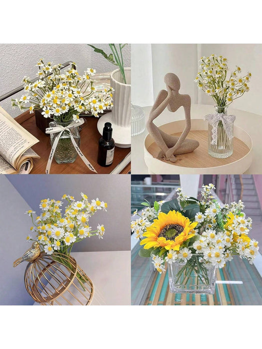 12pcs Pequeñas margaritas blancas artificiales, silvestres de primavera - Quierox - Tienda Online