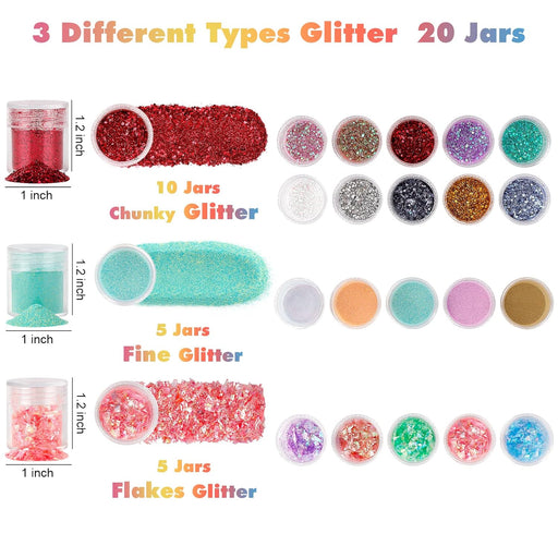 13 Frascos de escharchas multicolor - Quierox - Tienda Online