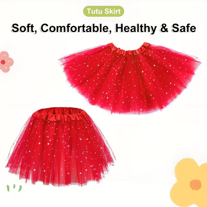 Falda TUTU de 3 Capas con Estrellas de Lentejuelas Brillantes - Ideal para Fiestas