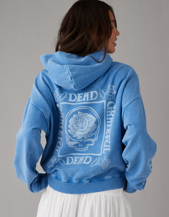 AE Sudadera con capucha de polar con gráfico de Grateful Dead