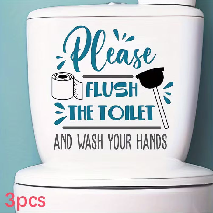 1 pegatinas para inodoro, Por favor, no eches basura, Adecuadas para puertas de baño