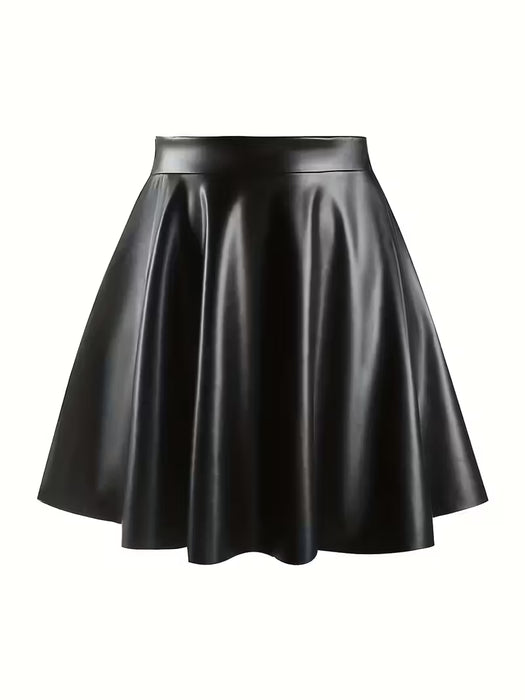 Falda Elegante de Cuero Sintético