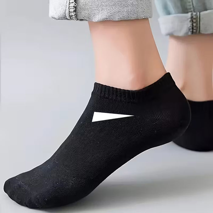 5 Pares de Calcetines Deportivos Unisex Cómodos en Negro, Cortos Transpirables