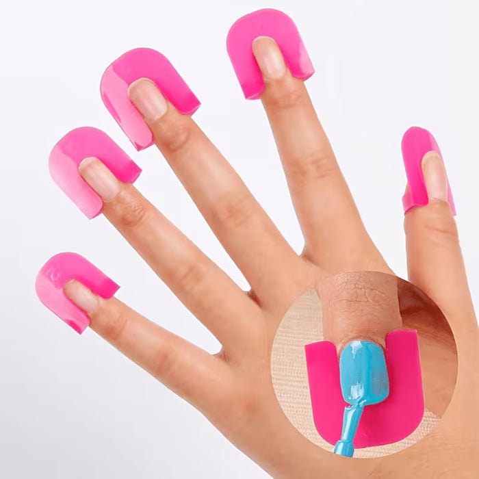Kit de aplicación de esmalte de uñas de 26 piezas, protector -derrames en forma de U
