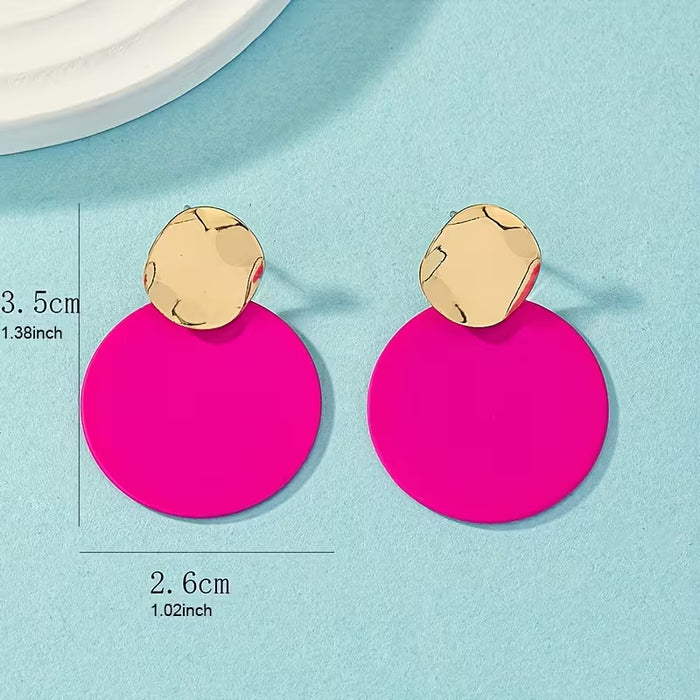 2pcs de elegantes pendientes geométricos, diseño circular para mujeres