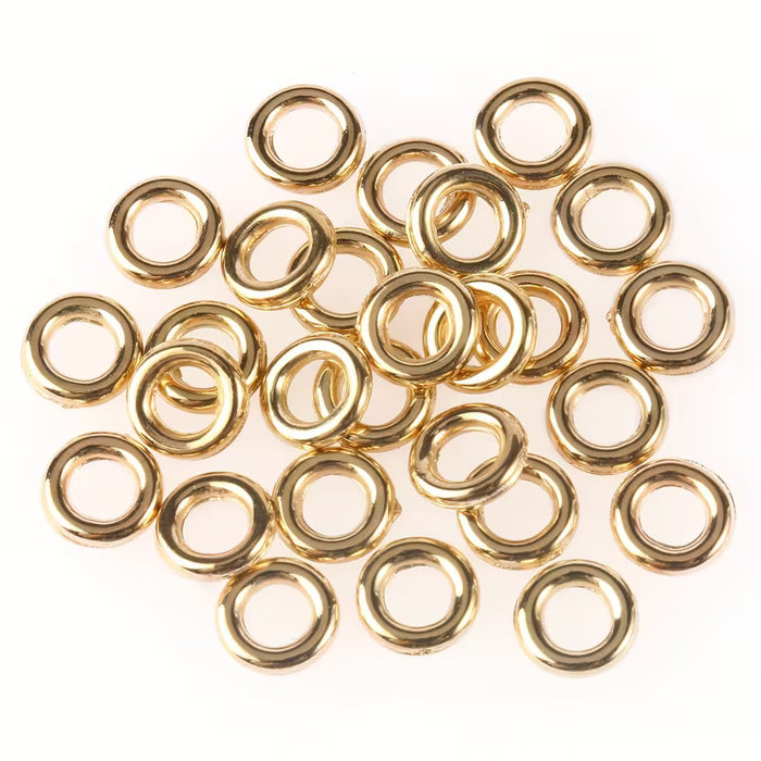 50pcs Cuentas Espaciadoras CCB, Hebillas de Conexión Redondas 8*2mm