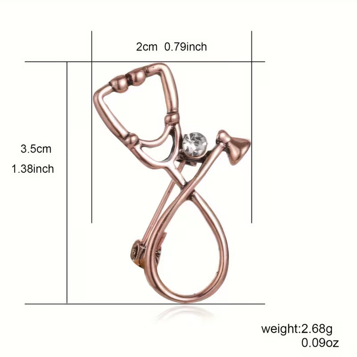 Broche de Estetoscopio Chic con Pedrería Brillante para Enfermeras y Profesionales Médicos