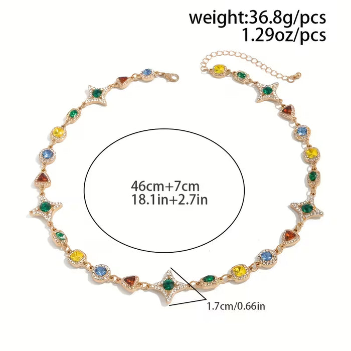 Collar de hombre versátil de lujo con diseño de patchwork con forma geométrica irregular
