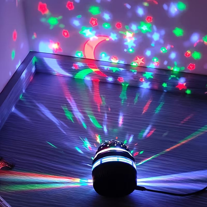 Proyector de cielo estrellado geométrico moderno para dormitorio y decoración de fiestas