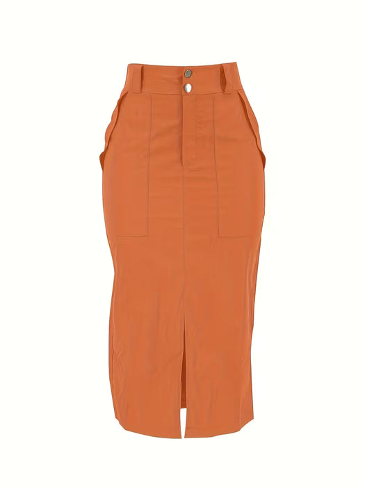 Falda de Color Sólido elegante para mujer