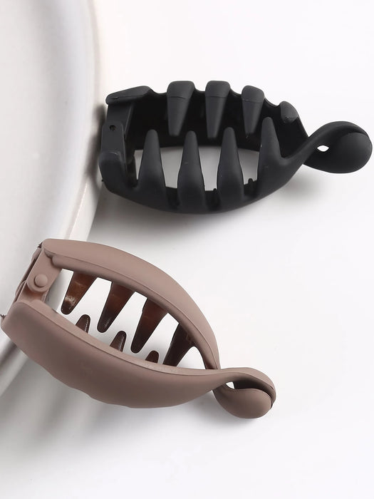 SHEIN Paquete de 2 piezas de pinzas para el cabello con forma de plátano