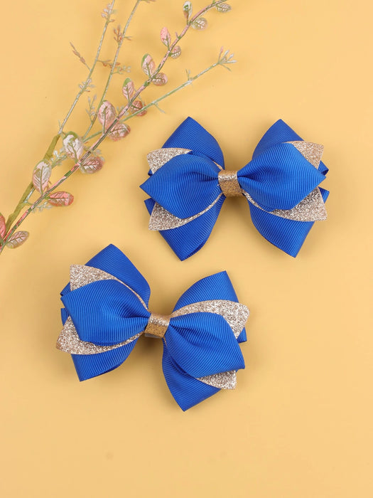 Shein 2 pinzas para el cabello con lazo para niñas pequeñas