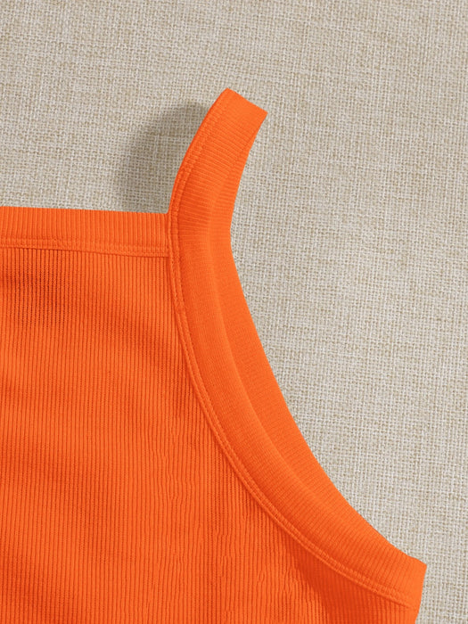 SHEIN EZwear Top Simple De Mujer De Tejido De Color Sólido