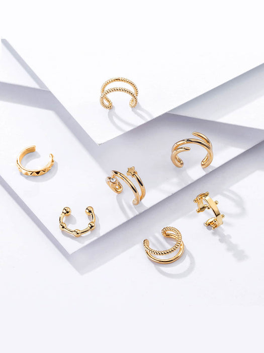 SHEIN 7 piezas Cuff de oreja con diamante de imitación & con diseño de estrella