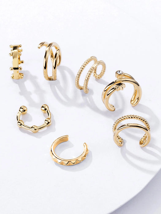 SHEIN 7 piezas Cuff de oreja con diamante de imitación & con diseño de estrella