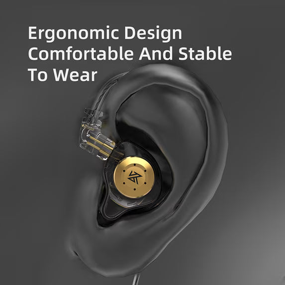 Auriculares KZ EDX PRO HiFi 1DD con circuito magnético dual, dinámicos (negros, sin micrófono)