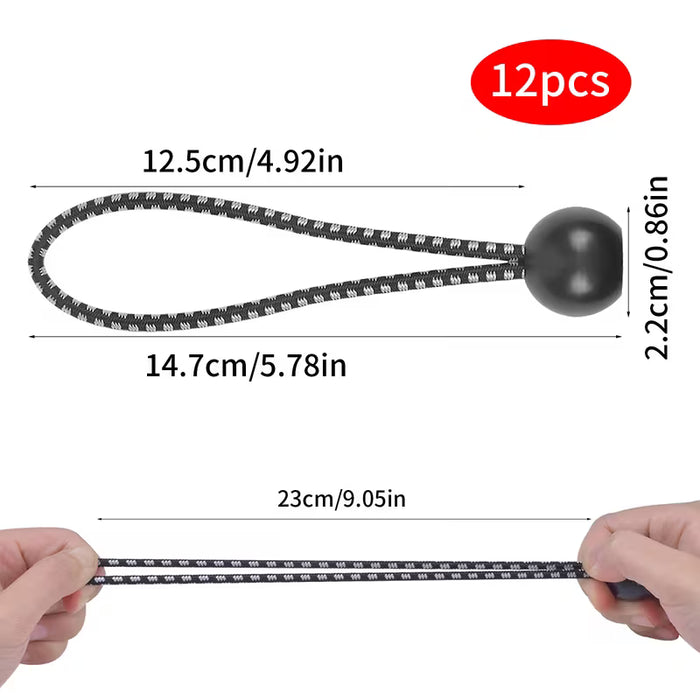 Juego de 24 Piezas de Grapas para Lona con Cuerdas Elásticas y Grapas de Boca de Cocodrilo