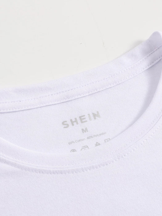 SHEIN INAWLY Camiseta gráfica con diseño de corazón y letra para mujeres