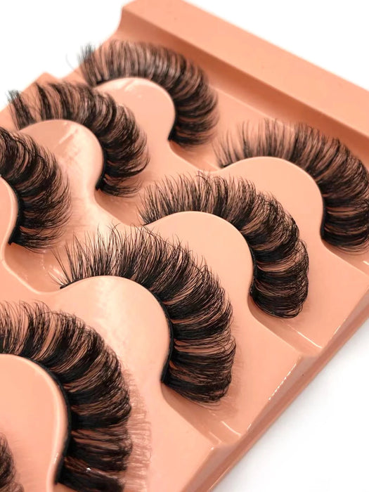 Shein 5 pares de pestañas postizas voluminosas 7D