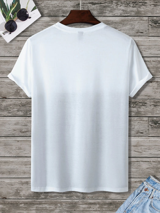 Shein Camiseta Manfinity Homme para hombre con estampado de pájaros y bloques de color