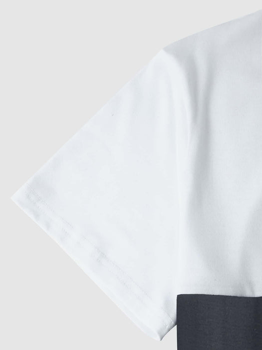 Shein Camiseta Manfinity Homme para hombre con estampado de pájaros y bloques de color