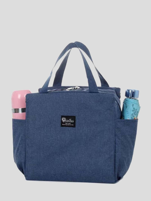 SHEIN 1 pieza Bolsa de almuerzo aislada con doble bolsillo y alta capacidad