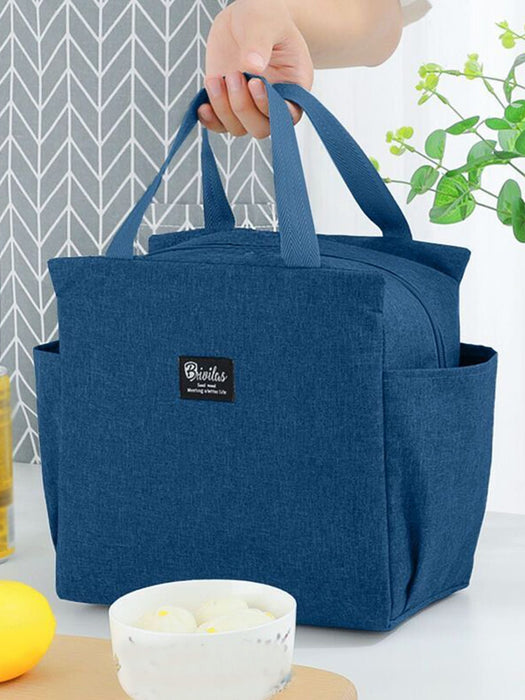 SHEIN 1 pieza Bolsa de almuerzo aislada con doble bolsillo y alta capacidad