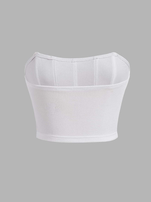 SHEIN EZwear Top corto de malla sin mangas ni tirantes