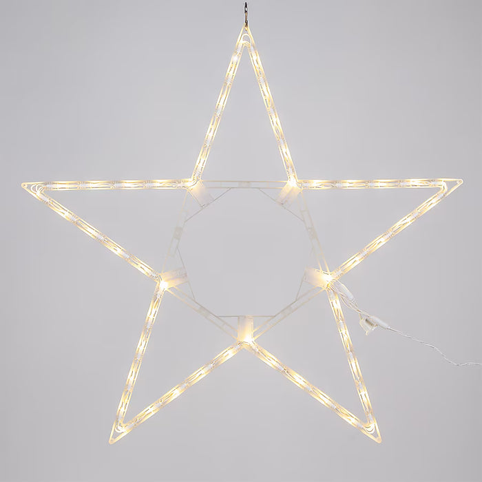 Adorno colgante en forma de estrella de 81 cm (32 pulgadas) con luces LED blancas.