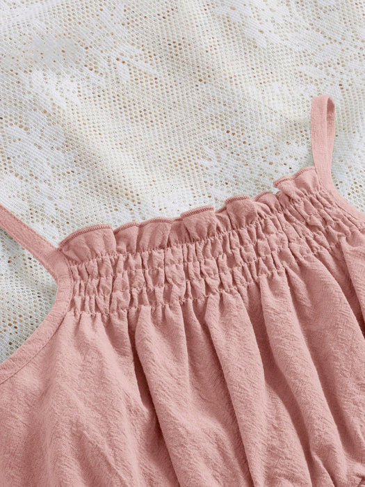Shein Mono con tirantes y volantes para bebé niña, cómodo, lindo y dulce
