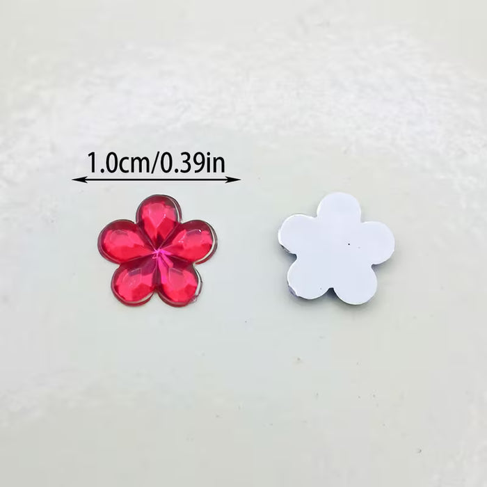 50 PIEZAS piezas de Copos de Nieve Acrílicos Planos de 1.0 cm/0.39 pulgadas Colores Mixtos
